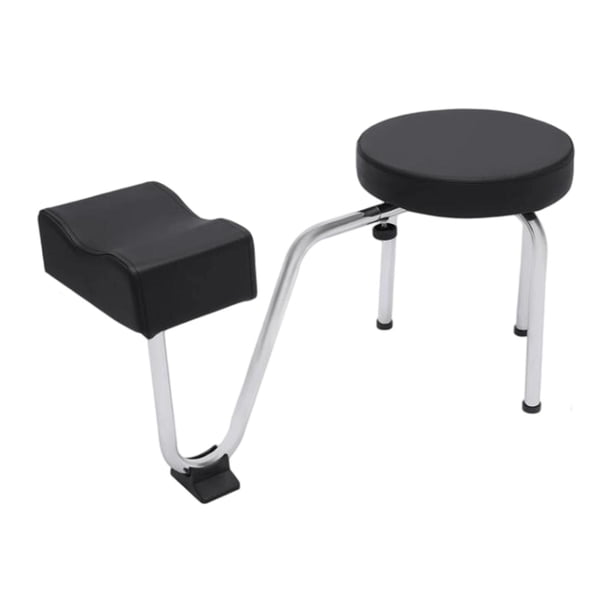Taburete de pedicura y manicura con reposapiés, silla de pedicura, soporte ajustable para Negro