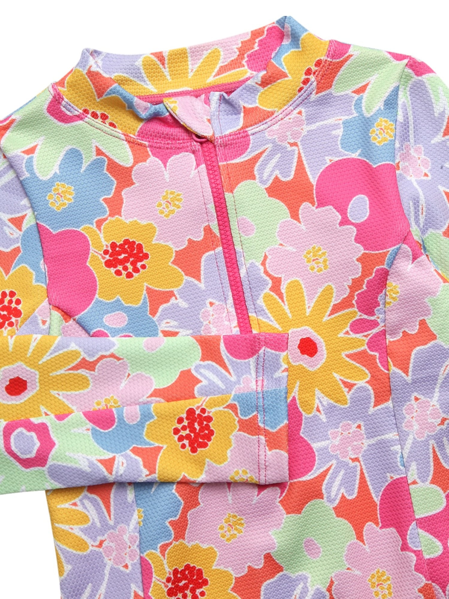 Jessica Simpson Baby and Toddler Girls' Long Sleeve Rashguard Swimsuit, Size 12M - 5T