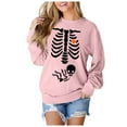 thumbnail image 2 of Pregnant Halloween Sweatshirts for Women 2025 Crewneck Pregnancy Announcement Skeleton Graphic Sweatshirt Pullover Top, 2 of 6