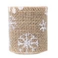 thumbnail image 2 of Christmas Wrapping Ribbon, DIY Christmas Ribbon, Burlap Christmas Wrapping Ribbon For Gifts Wrapping For Christmas Parties 6cm Flaxen Snowflake, 2 of 8
