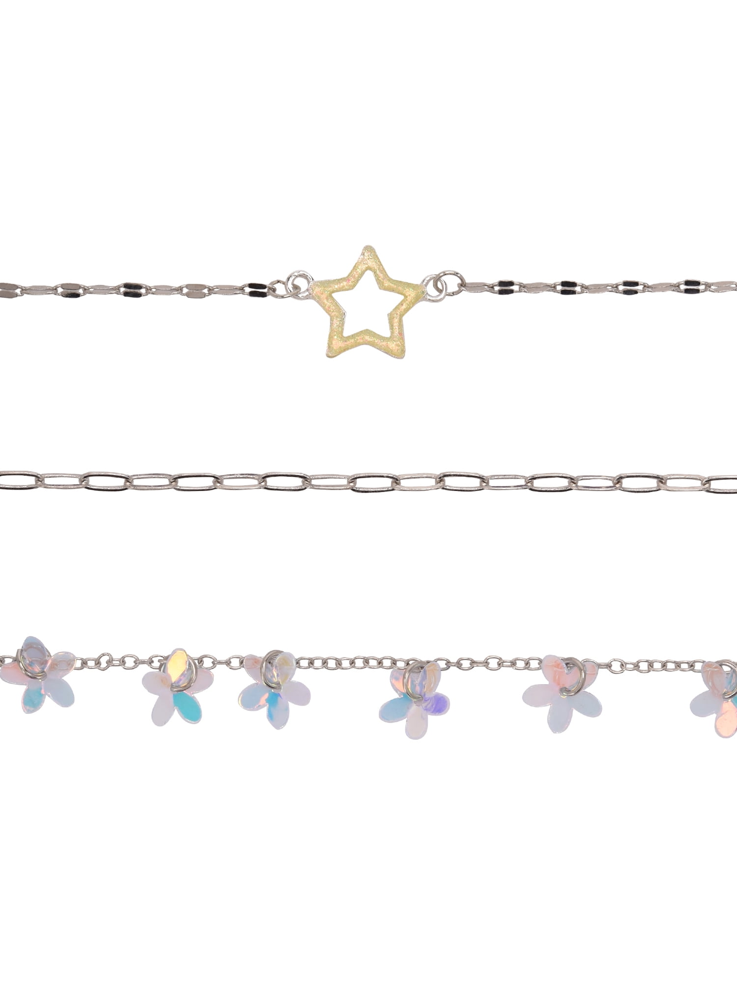 Wonder Nation Female 5pc Silver-Tone Flower and Star Choker Set