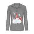 thumbnail image 4 of Viikei Christmas Sweaters for Women Plus Size Women's and Winter V-neck Sweater Santa Claus Printed Zipper Long Sleeve Knitted Sweater Women's Sweater, 4 of 6