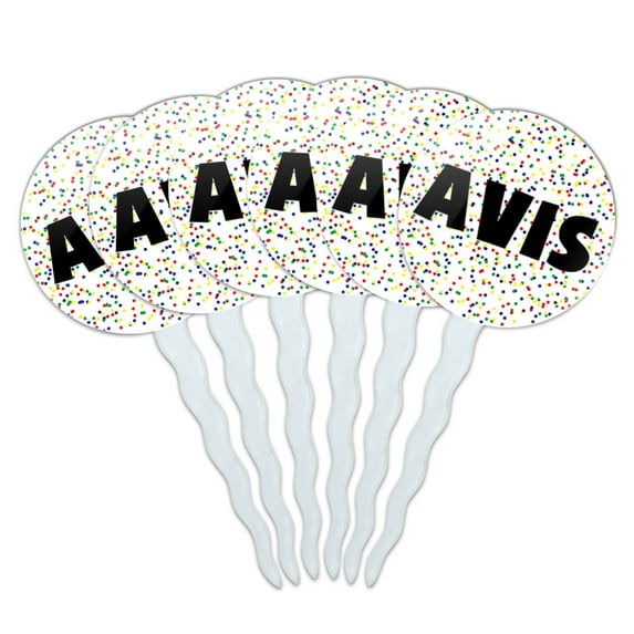 Avis Cupcake Picks Toppers - Set of 6 - Mutlicolored Speckles