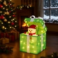 thumbnail image 2 of 12in Motorized Lighted Reindeer Gift Box with LED Lights, Auto-Opening Velvet Present for Indoor Outdoor Christmas Decor, Weather-Resistant Holiday Yard or Mantel Display, 2 of 4