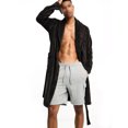 thumbnail image 1 of UKAP Mens Wrap Robe Pocket Dressing Gown Teddy Fleece Nightwear Warm Lounge Bath Robes Black M, 1 of 2