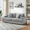 thumbnail image 2 of 79.3'' Corduroy Sofa with 4 Matching Toss Pillows ,  3 Seater Couch for Living Room, 2 of 9
