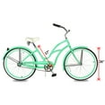 thumbnail image 6 of TRACER TAHA Women's Beach Cruiser, 26 in Wheels, Single-Speed, Hi-Ten Steel Frame, Coaster Brake, Apple Green, 6 of 7