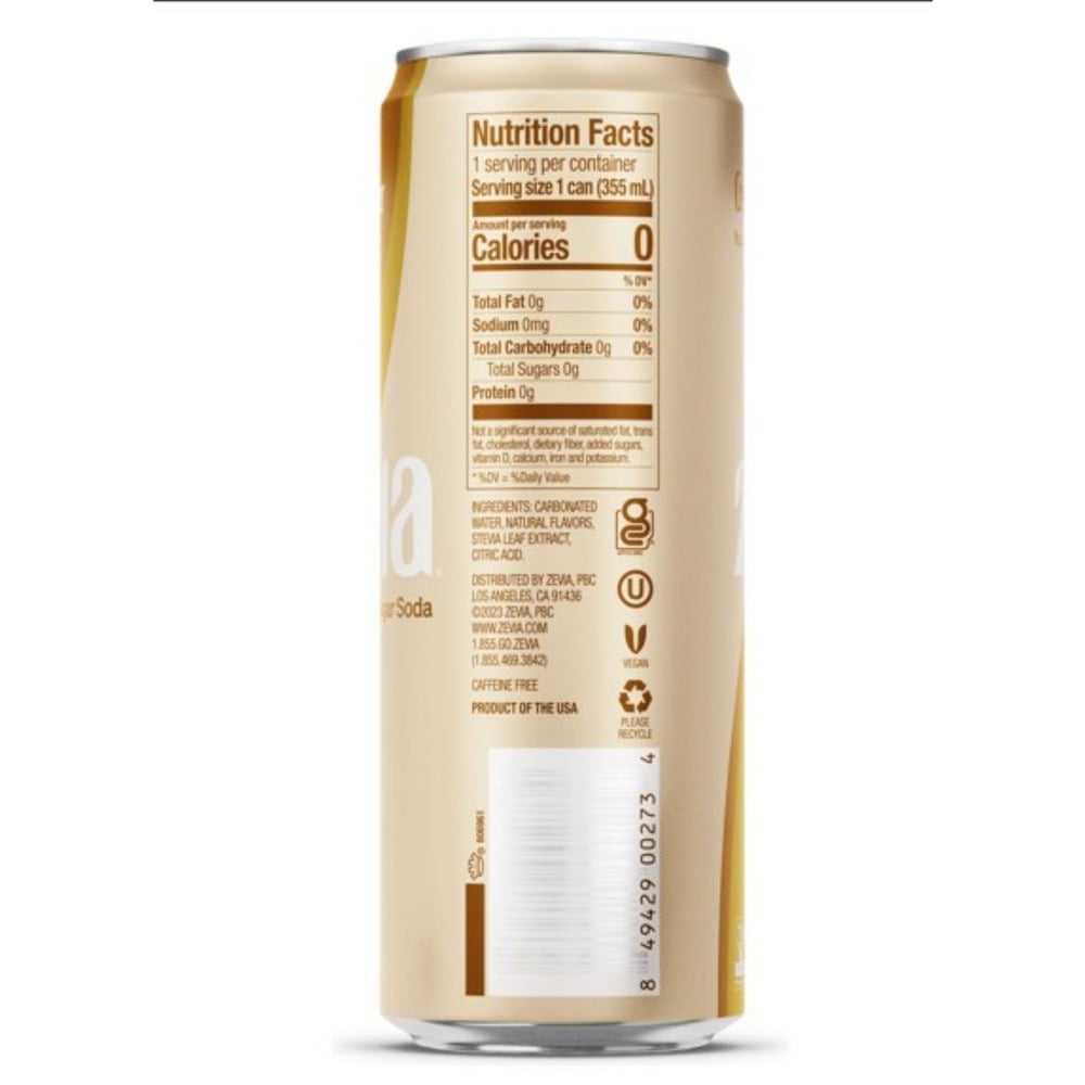 12 oz Can Creamy Root Beer Zero Sugar Naturally Sweetened Soda (12/Carton)