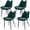 Green, variant on Costway Dining Chair Set of 4 Faux Leather Upholstered Kitchen Chairs with Metal Legs Black