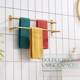 thumbnail image 5 of KOKOSIRI 24 Inch Bathroom Towel Racks Double Towel Bar Bath Towel Holder Towel Hanger Towel Shelf Wall Mount Stainless Steel Brushed Gold B5010BG-L24, 5 of 7