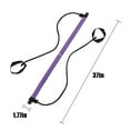 thumbnail image 2 of BESTSKY 2 Pcs Pilates Bar Home Gym Workouts Stainless Steel Stick Squat Yoga Pilates Flexbands Kit Pilates Bar Kit with Resistance Bands for Women & Men Pink and Purple, 2 of 7