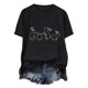 thumbnail image 5 of Tops de Cuello Alto para las Mujeres Amante Impreso Camiseta Cuello Redondo Manga Corta, Poliéster Spandex, 5 of 7