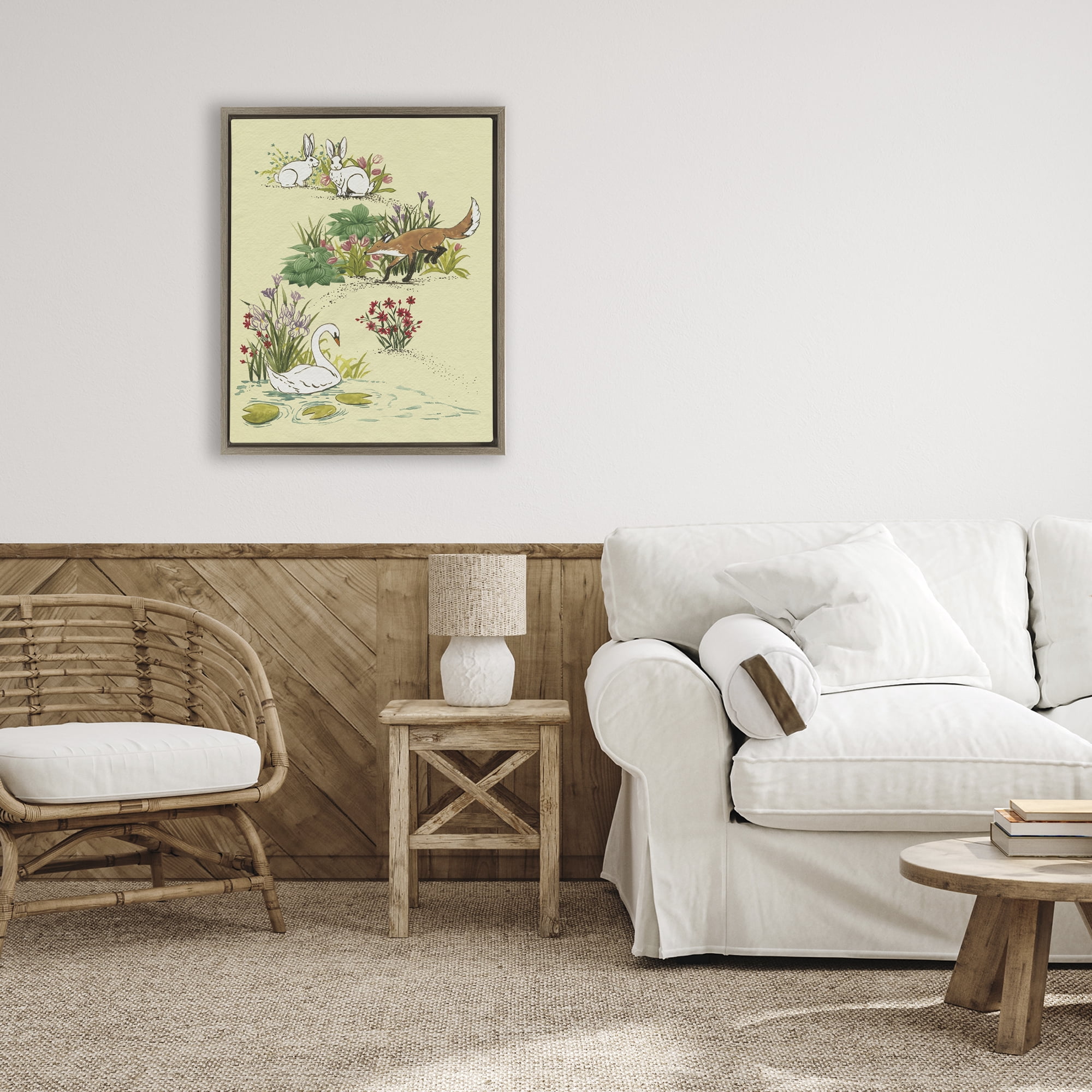 Stupell Industries Animals In Nature Scenes Brown Framed Floater Canvas Wall Art, design by Grace Popp