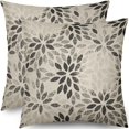 thumbnail image 7 of Dahlia Pillow Covers 16x16 Set of 2 Rustic Summer Rust Geometric Floral Black Cream Outdoor Decorative Throw Pillows Farmhouse Pillowcases Linen Cushion Case Decor for Home Sofa Couch Bed, 7 of 7