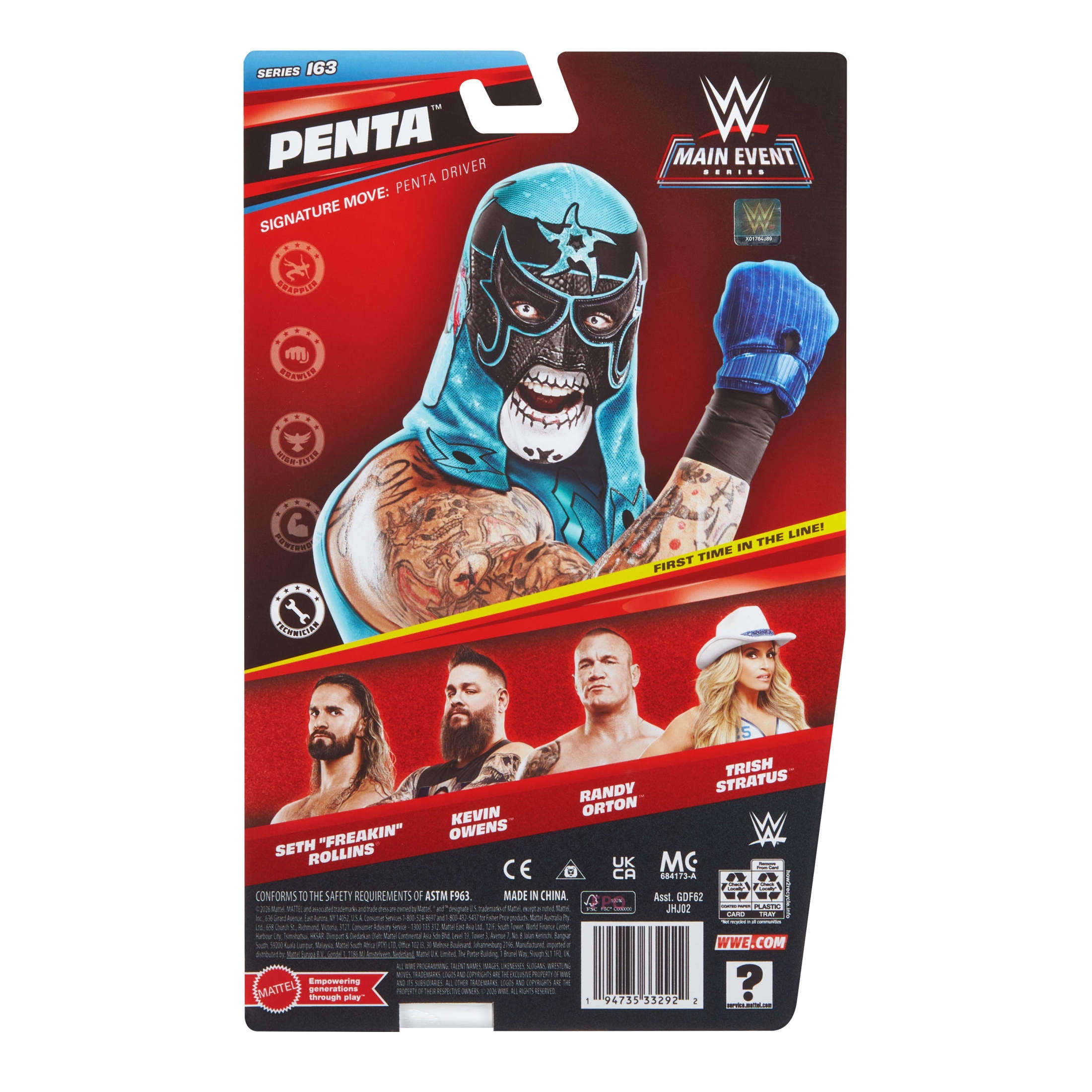 WWE Penta Action Figure, Main Event Series #163, 6-inch Collectible with Articulation
