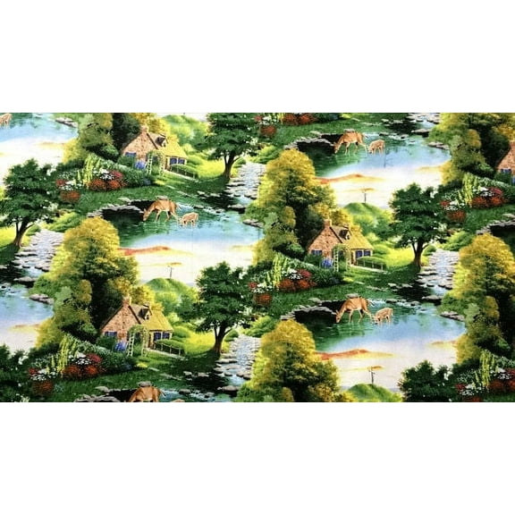 God So Loved The World Scenic 56588 Springs Creative 100% Cotton Fabric By The Yard