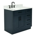 thumbnail image 4 of Ariel Hepburn 37 In. Left Offset Oval Sink Vanity With 0.75 In. Carrara White Countertop In Midnight Blue, 4 of 10