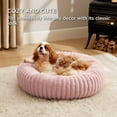 thumbnail image 4 of Donut Medium Dog Bed - Washable Faux Fur with Corduroy Fleece & Anti Slip Bottom, Round Pet Bed with Removable Cover, Blush Pink, 30x30x8 inches, 4 of 12