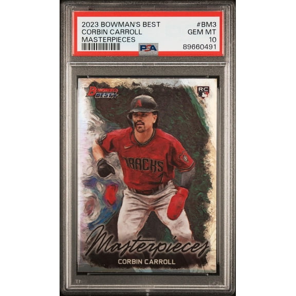 Graded 2023 Topps Bowmans Best Corbin Carroll #BM3 Masterpieces Rookie RC Baseball Card PSA 10 Gem Mint