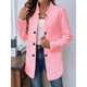 thumbnail image 4 of Blazer de Mujer con Cuello Alto, Informal, de Larga, Cruzado, Elegante, para Oficina y Negocios Rosa L, 4 of 9