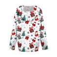 thumbnail image 6 of Women's Fashion Christmas Print Casual Zip-Up Long-Sleeve Hooded Jacket, for Outdoor Activities and Daily Use,White,M, 6 of 6