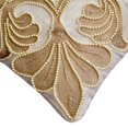 thumbnail image 2 of The HomeCentric Decorative Beige Pack of 2, 16"x16" (40x40 cm) Throw Pillows, Linen Embroidery, Jute Pearl Throw Pillows For Couch, Floral Pattern Contemporary Style Easter - Maisy, 2 of 3