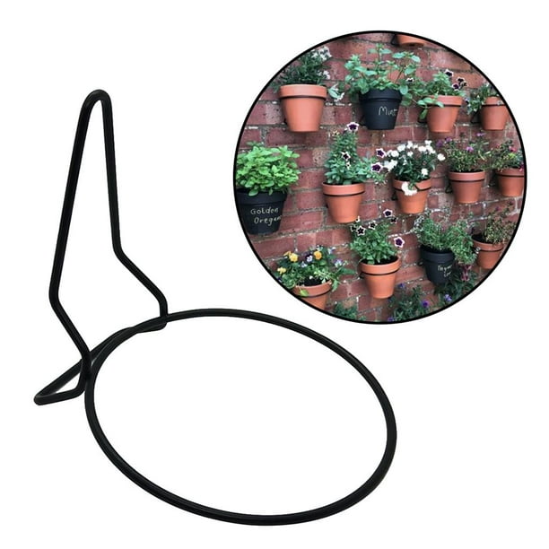 Shangren Metal Wire Round Flower Pot Holder Planter Hooks Hangers Wall Bracket Black 17cm Other