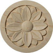 5"W x 5"H x 3/4"P Bedford Round Rosette, Rubberwood