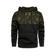 thumbnail image 4 of Grianlook Mens Casual Hoodies Sweatshirt Camo Print Color Block Jogger Tops Camouflage Hooded Pullover with Pockets Black XL, 4 of 7