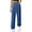 Dark Blue, variant on Women's Fleece Lined High Waist Jeans, Stretch Denim Pants with Drawstring Elastic Waistband, Wide Leg Straight Cut Winter Warm Jeans for Cold Weather Comfort - Grey