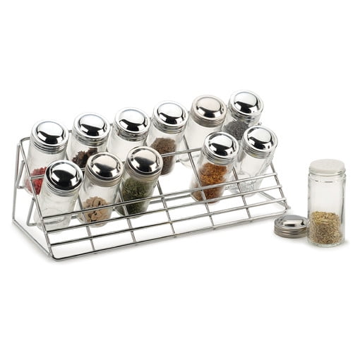 RSVPINTL Countertop 12 Jar Spice Jar & Rack Set