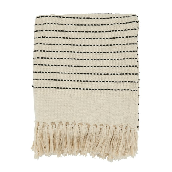 Saro Lifestyle Chic Diamond Pattern Fringe Throw Blanket