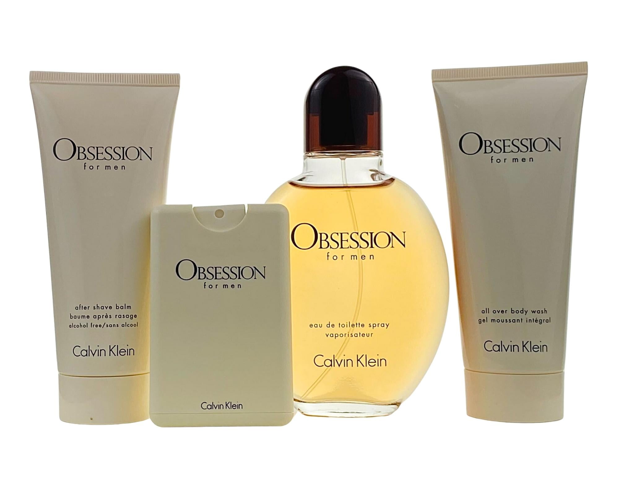 Calvin Klein Obsession 4 Pc. Gift Set for Men All Over Body Wash/Gel 3.4 oz  & After Shave Balm 3.4 oz & EDT SPR 4.2 oz & EDT SPR 0.67 oz - Walmart.com