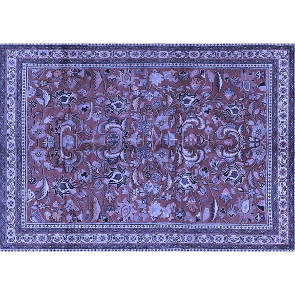 Ahgly Company Indoor Rectangle Persian Blue Traditional Area Rugs, 5' x 7'