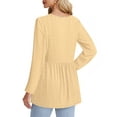 thumbnail image 5 of UVN Fall Blouses for Women Long Sleeve V Neck Peplum Tunic Tops Casual Babydoll Flowy T Shirts, 5 of 8