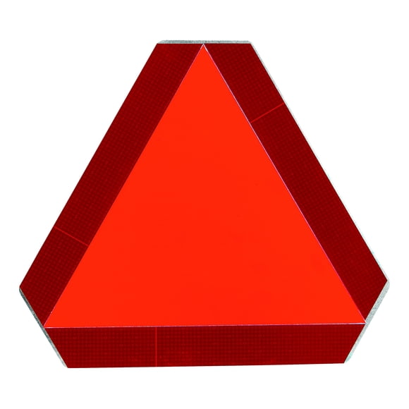 Letrero de acero con emblema de vehículo SMV para vehículos que se mueven lentamente, 36 x 36 cm