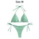 thumbnail image 3 of Guardurnaity de niña con top triangular y cuello halter, braguita estampada, traje de baño de piezas. Tejido suave, perfecto para viajar. conjuntos de ropa Rayas verdes METRO, 3 of 6