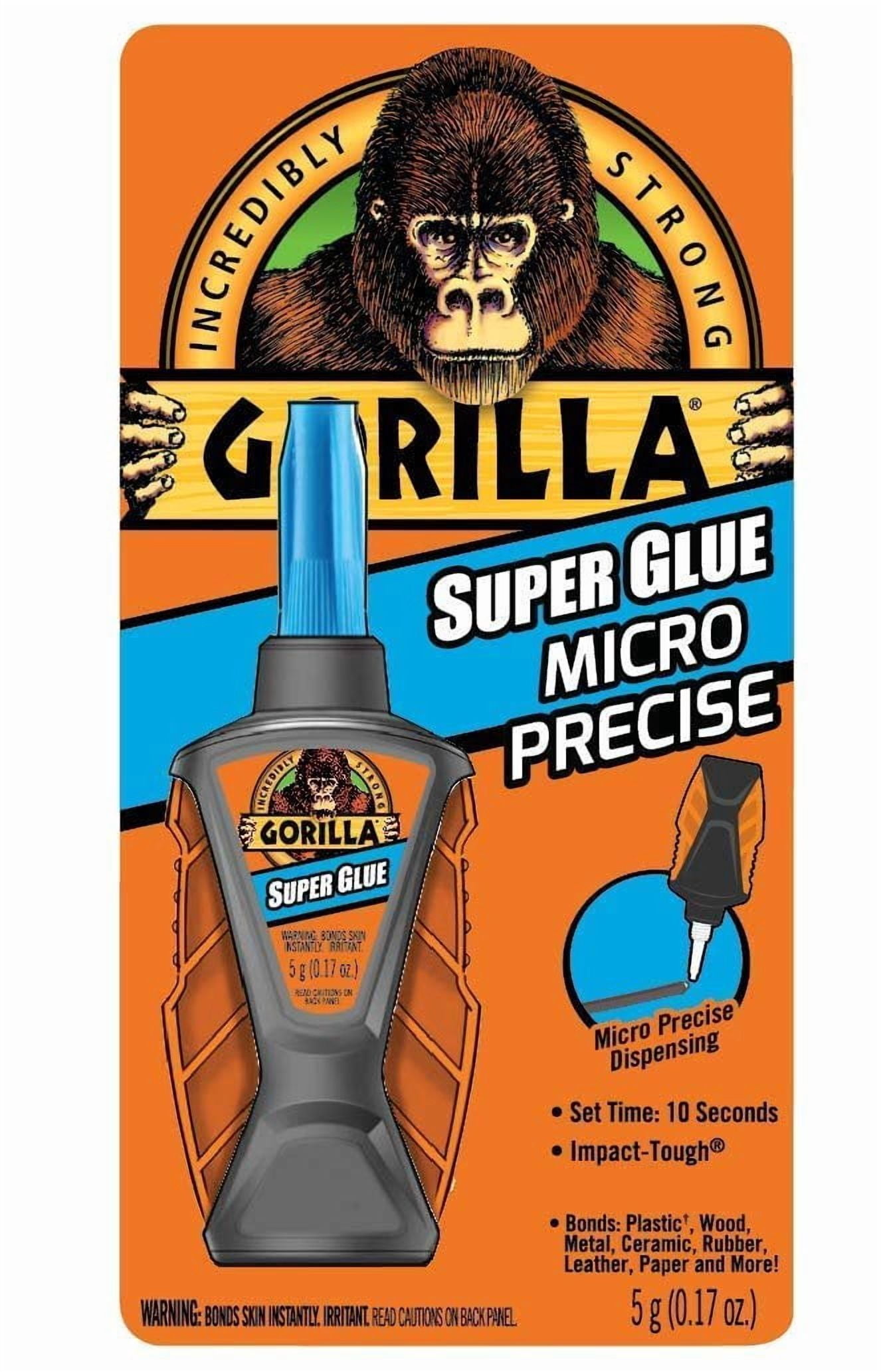 Gorilla 6770002 Micro Precise Super Glue, 5g, Clear - 5 Pack