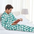 thumbnail image 6 of Sikiie Green Baseball Mens Pajama Set, Soft Warm Long Sleeve Sleepwear, Cozy Button-Down Pjs for Men-Large, 6 of 7