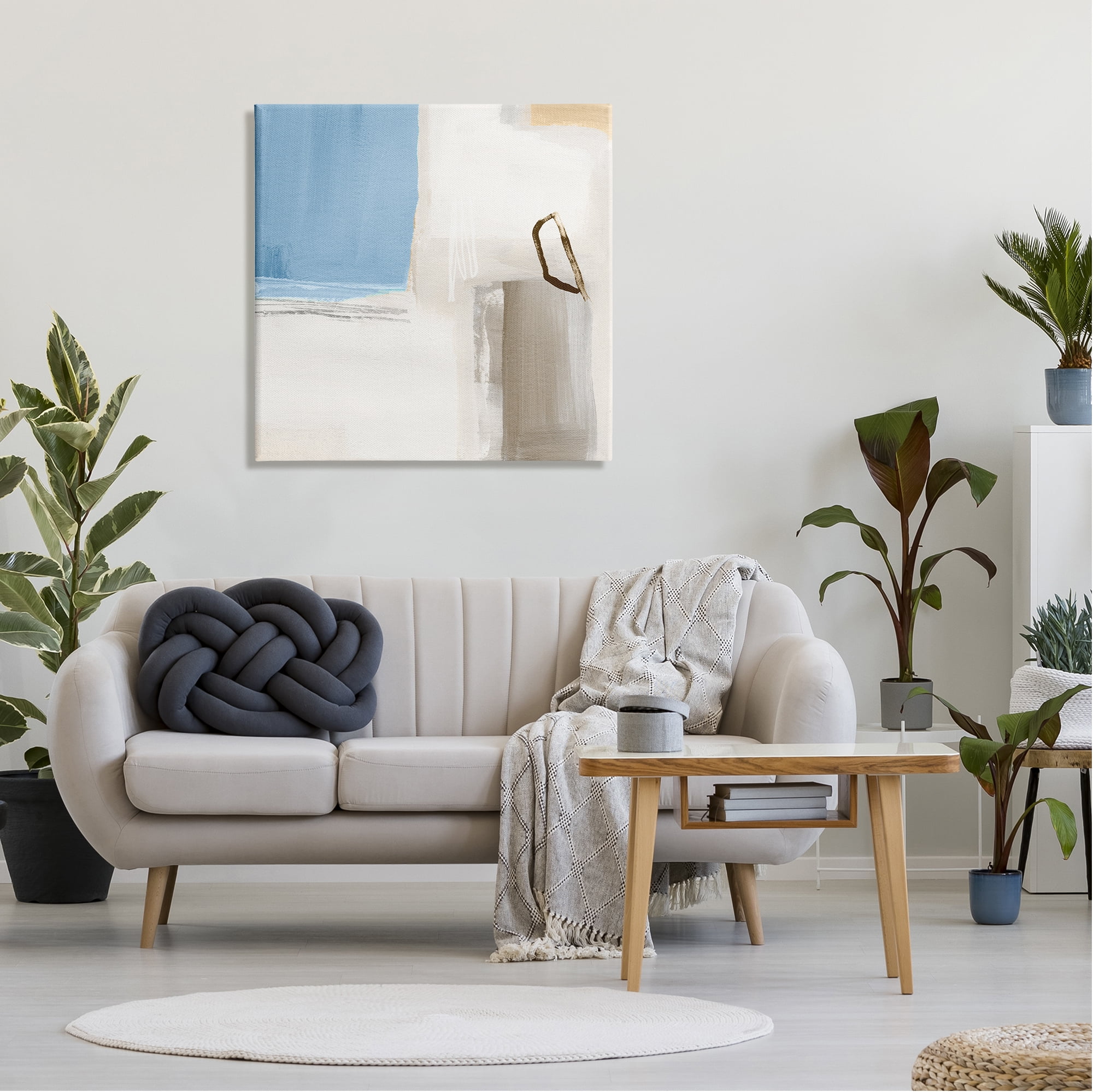 Stupell Industries Contemporary Blocked Abstract Painting Circular Shape Detail Painting Gallery Wrapped Canvas Print Wall Art, Design by Annie Warren