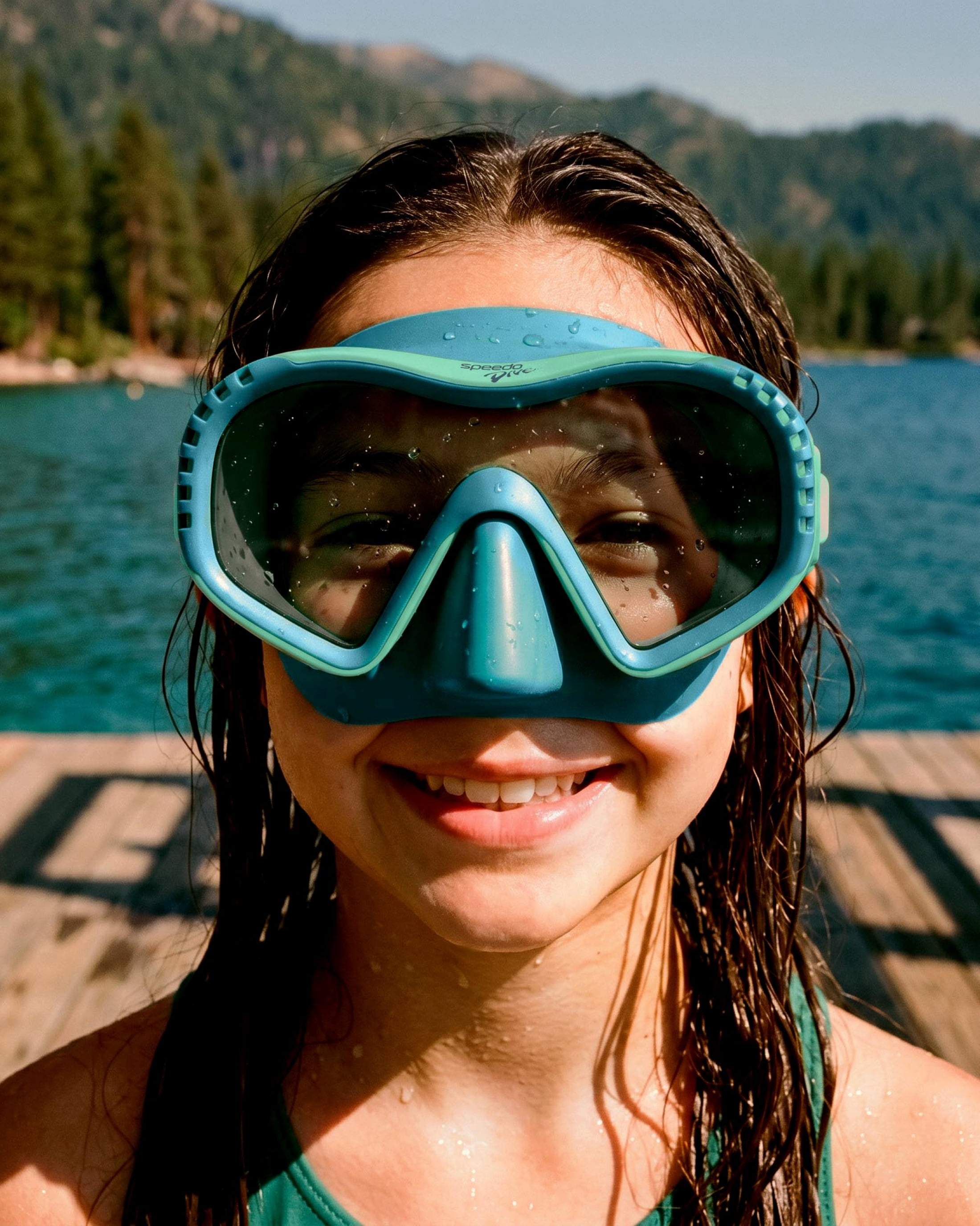 (2 pack) Speedo Junior Voyager Swim Mask, Soft Fit with Anti‑Fog and UV Protection, Ages 6–12