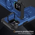 thumbnail image 4 of Designed for Motorola Moto G Stylus 5G 2023 Armor Case with Camera Cover Stand, Shockproof Protection Compatible with MagSafe Rugged Case Cover, Support Car Magnetic Holder - Blue, 4 of 7