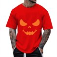 thumbnail image 2 of ZHOGXU Men's T Shirts Pumpkin Graphic Print Short Sleeve Round Neck Loose Fit Comfortable Tee For Casual Daily Wear,Red,L, 2 of 4