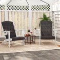 thumbnail image 4 of Costway Patio Adirondack Chair with Rattan Padded Seat Wide Armrests & Hidden Cupholder White, 4 of 9