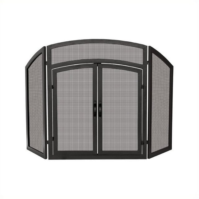 Uniflame 3 Fold Black Wrought Iron Arch Top with Doors