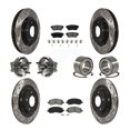 thumbnail image 1 of Transit Auto Front Rear Hub Bearing Assembly Coated Disc Brake Rotor and Semi-Metallic Pads Kit (10Pc) for Car 2017-2020 Mitsubishi Outlander AWD with Electric Parking Left Right Side KBB-122920, 1 of 10
