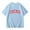 Light Blue, variant on Girls Short Sleeve T Shirts Letter Print Summer Tops Crewneck Tees Boys Black Shirt Shirts for Girls 10-12 Years
