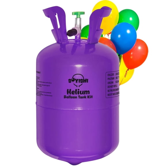 Soyishi 7L Helium Tank up to 30 Latex Balloons Helium Tank for Balloons at Home Helium Balloon Pump Kit Blend