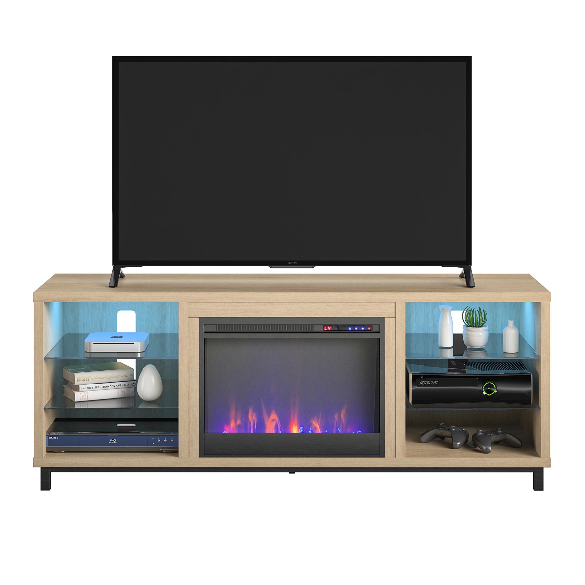 Ameriwood Home Lumina Deluxe Fireplace TV Stand for TVs up to 70", Blonde Oak - image 3 of 20