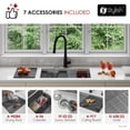thumbnail image 4 of Stylish Undermount 28" Stainless Steel Double Bowl Workstation Kitchen Sink with 7 accs S-628WK, 4 of 13